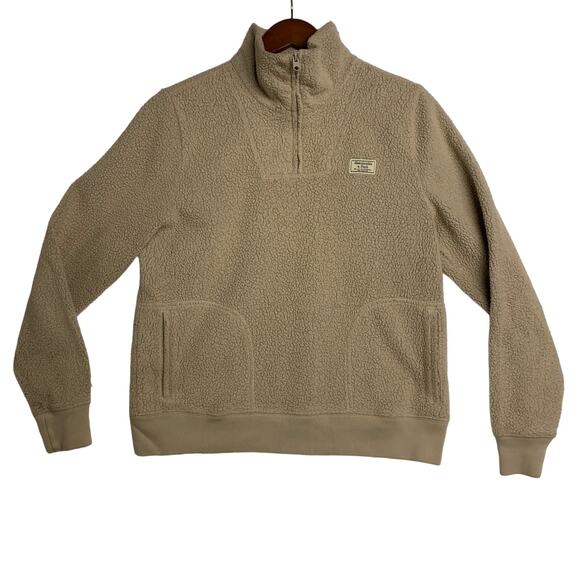 Vintage Abercrombie & Fitch Fleece Pullover Quart Half Zip Snap Button Pile - Picture 1 of 8